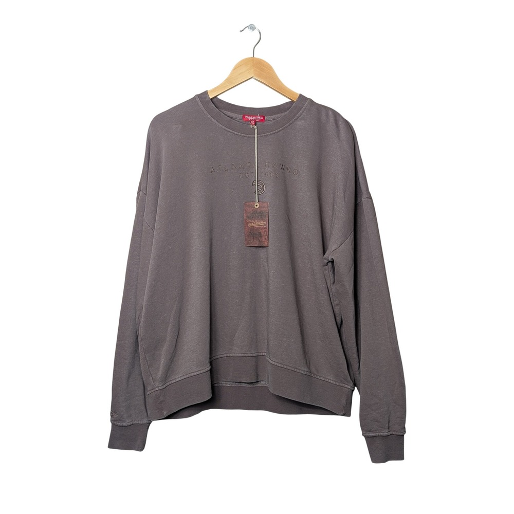 Mitchell & Ness Sweatshirt Womens M Brown Atlanta Hawks Hardwood Classics Logo